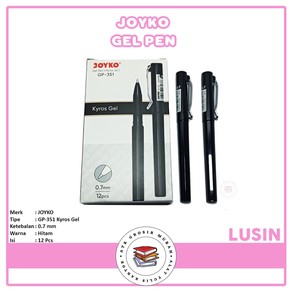 

JOYKO - Pulpen Gel Pen GP-351 Kyros Gel Black - Lusin