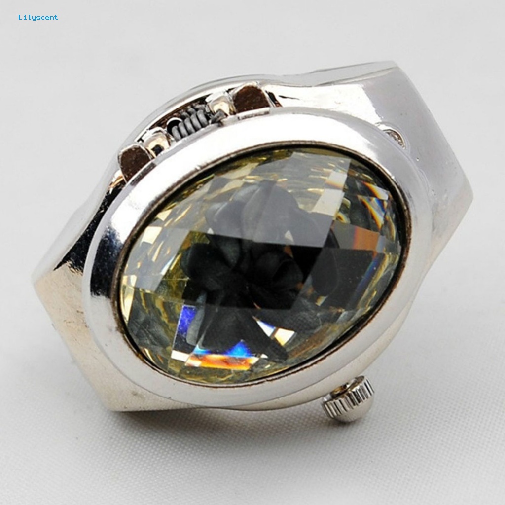 Lilyscent Jam Tangan Cincin Jari Diameter 2.3cm Untuk Belanja Wanita Pria Gaya Cincin Watch Perhiasan Hadiah Modis