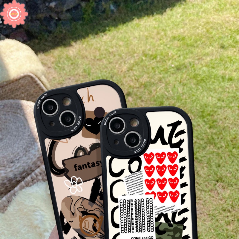 Phone Case For Infinix Hot 11 10s 11s 9 Play 10 10T Hot 10 Lite Infinix Smart 5 6 Note 8 Fantasy Graffiti Love Heart Trendy Brand Comme des Garcons Tpu Soft Back Cover