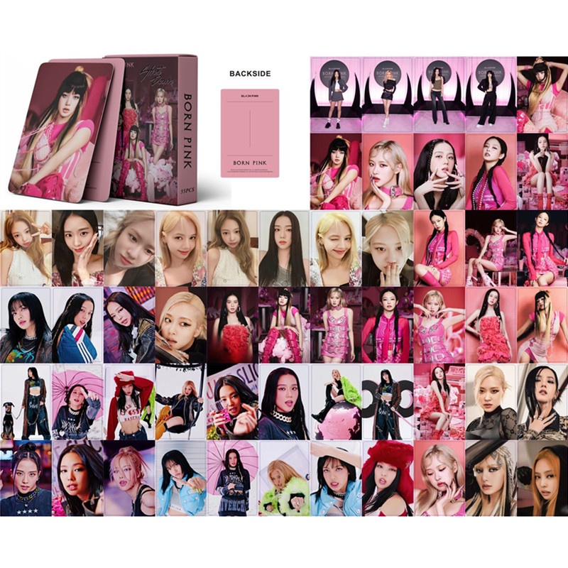 55pcs/box Kpop Blackpink Album BORNPINK Photocards JISOO JENNIE LISA SUGA V JIN Karakter Foto Koleksi LOMO Card Set Blackpink