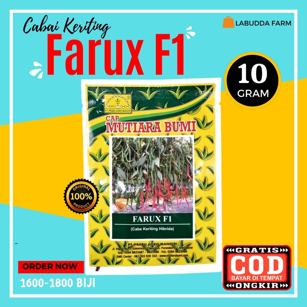 Benih Cabe Keriting Farux F1 10gr Cap Mutiara Bumi Chili Seeds Original Pabrik Bibit Cabe Kriting Ta