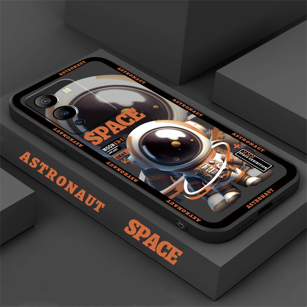 Huawei P30 Lite Nova 5T Nova 3i Nova 7i Y6P Y7A Y6 Pro Y7 Pro 2019 Y9S Astronot Orange Dan Astronot Hijau Soft Silicone Case Binteacase