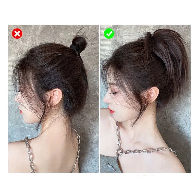 Ball Head Wig Hair Tie Natural Lilit Rambut Berbeard Sarang Ayam Berbulu Tali Rambut