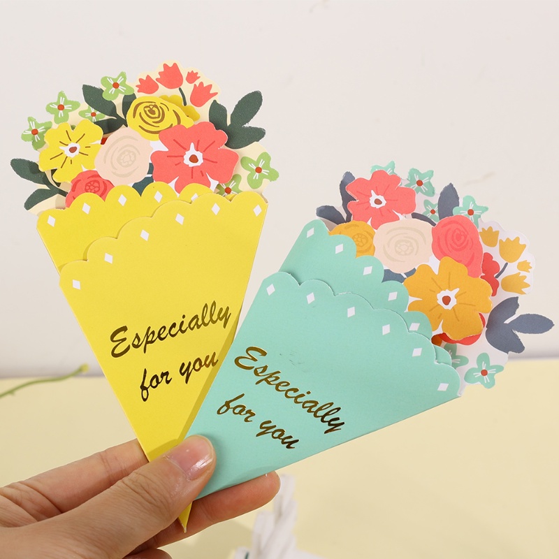 Creative Novelty Greeting Card/Kartu Ucapan Buket Bunga Kertas Khusus