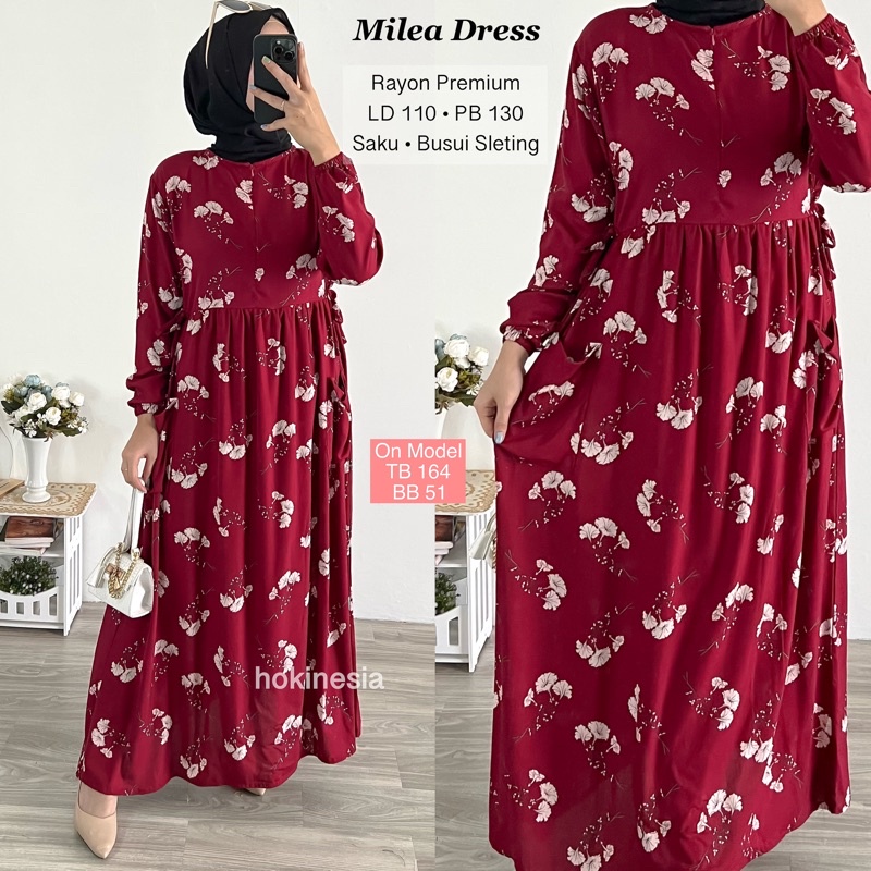 Tren Baju Muslim Gamis Rayon Viscose Premium Pb 130 Gamis Milea Terlaris / Raya Dress By Adiba Dress