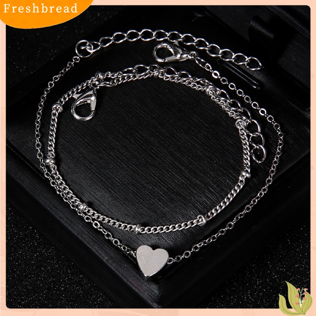 &lt; Freshbread &gt; 2pcs Gelang Lapis Adjustable Kokoh 2warna Kaitan Gelang Rantai Untuk Hadiah