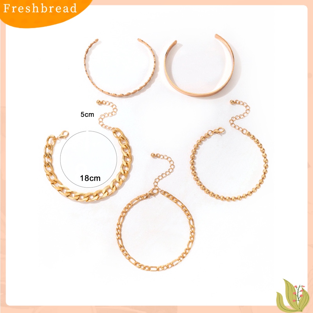 &lt; Freshbread &gt; 5Pcs Wanita Gelang Geometris Indah Bohemian Semua Pertandingan Link Rantai Bracelets Untuk Pantai