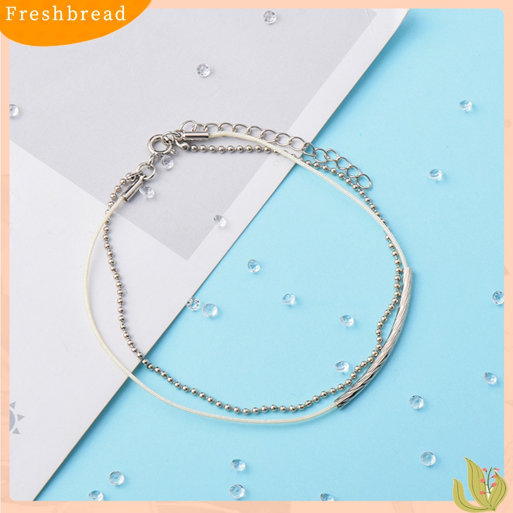 &lt; Freshbread &gt; Pria Wanita Fashion Tali Bola Rantai Adjustable Gelang Bangle Pesta Perhiasan Hadiah