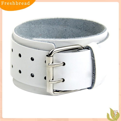 &lt; Freshbread &gt; Adjustable 2lapisan Gelang Kulit Imitasi Pria Gesper Cuff Bangle Bracelet