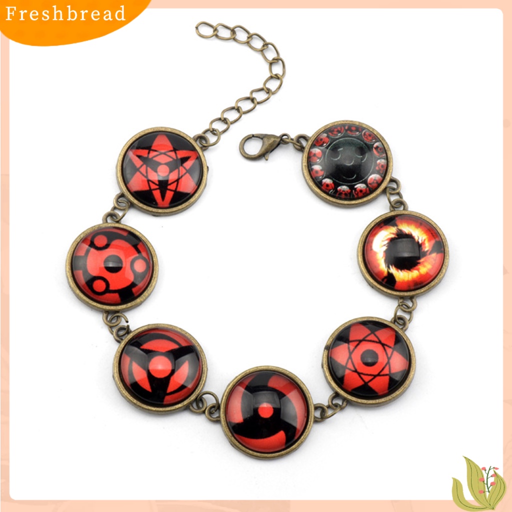 &lt; Freshbread &gt; Gelang Anime Kartun Permata Imitasi Geometris Adjustable Ekstensi Rantai Hadiah Hias Anime Naruto Sharingan Mata Cosplay Liontin Rantai Gelang Kehidupan Sehari-Hari