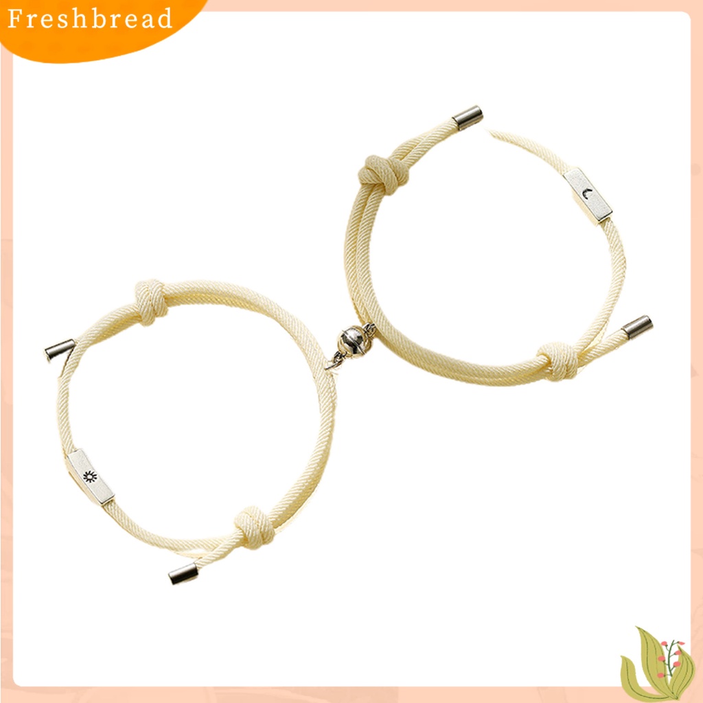 < Freshbread > 1pasang Gelang Mengepang Colorfast Dekorasi Multicolor Opsional Adjustable Gelang Pasangan Untuk Liburan