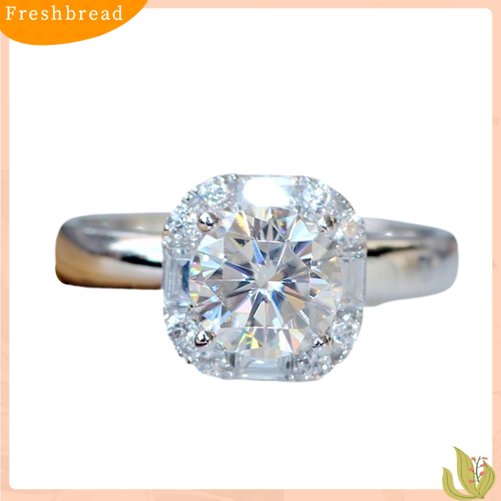 &lt; Freshbread &gt; Wanita Cincin Bulat Geometri Electroplating Halus Anti Luntur Dekorasi Hadiah Berlian Imitasi Mengkilap Pertunangan Pernikahan Ring Untuk Pacaran