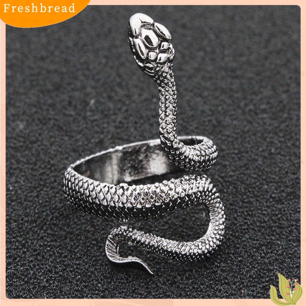 &lt; Freshbread &gt; Cincin Desain Bentuk Ular Adjustable Alloy Open Jewelry Finger Band Untuk Kehidupan Sehari-Hari