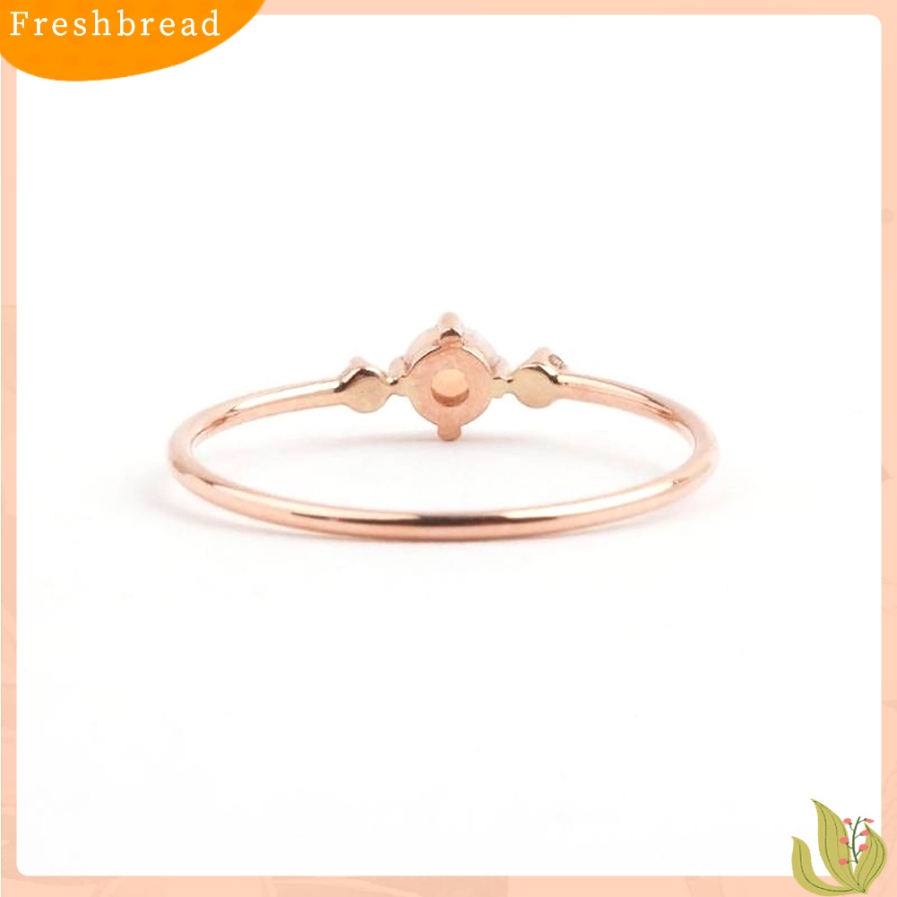 &lt; Freshbread &gt; Elegan Bertatahkan Faux Opal Gemstone Jari Cincin Pernikahan Pertunangan Wanita Perhiasan