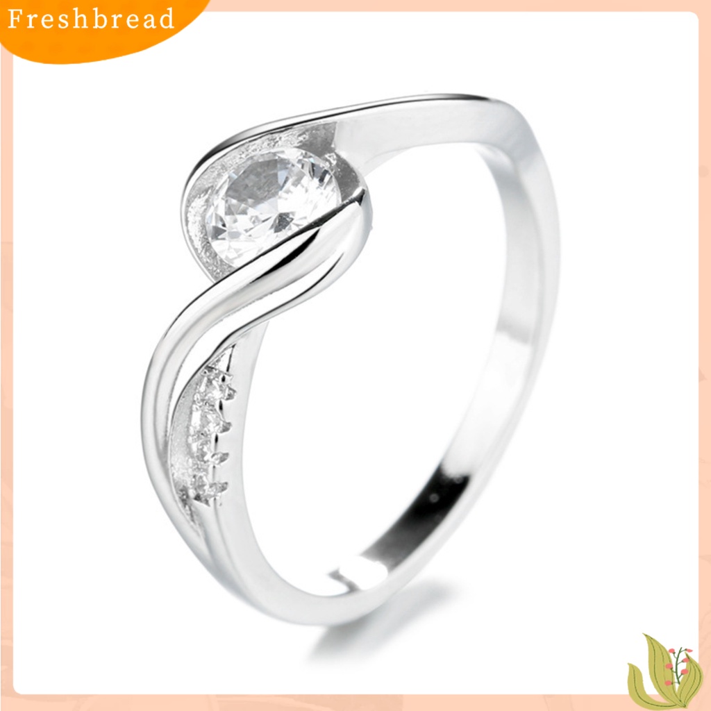 < Freshbread > Cincin Desain Geometri Indah Jari Band Wanita Berlian Imitasi Hias Perhiasan Hadiah Untuk Pesta
