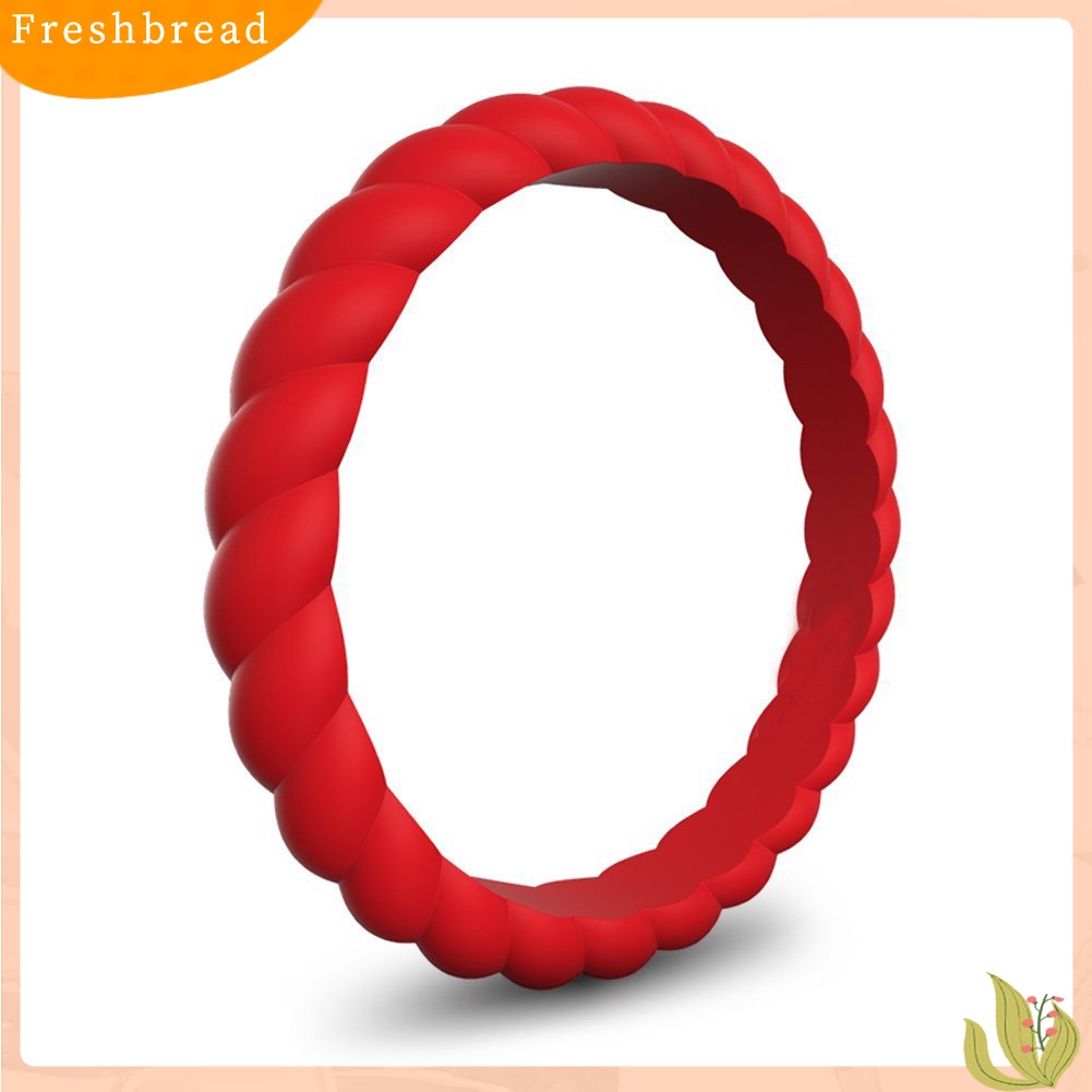 &lt; Freshbread &gt; 1Pc Fashion Hadiah Unisex Olahraga Kebugaran Gym Fleksibel Silikon Twist Ring Band