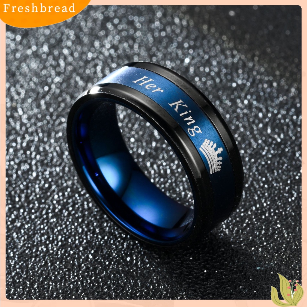 &lt; Freshbread &gt; Cincin Couple Huruf Dipoles Finish Perhiasan Temperamen Kilau Terang Cincin Jari Untuk Hari Kasih Sayang