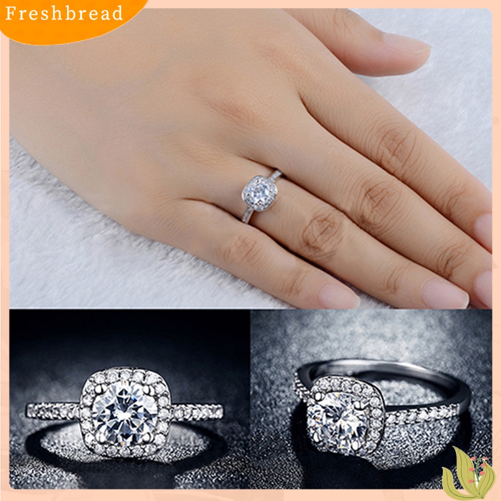 &lt; Freshbread &gt; Ring Cincin Kawin Ringan Lapis Emas Putih Bahan Alloy Lapis Emas Putih Untuk Pesta