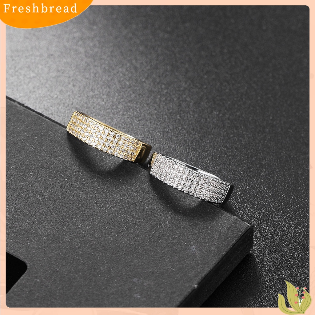 &lt; Freshbread &gt; Wanita Cincin High-end Stainless Indah Antikarat Kokoh Tidak Luntur Berlian Imitasi Mengkilap Permukaan Halus Colorfast Lady Finger Ring Hadiah