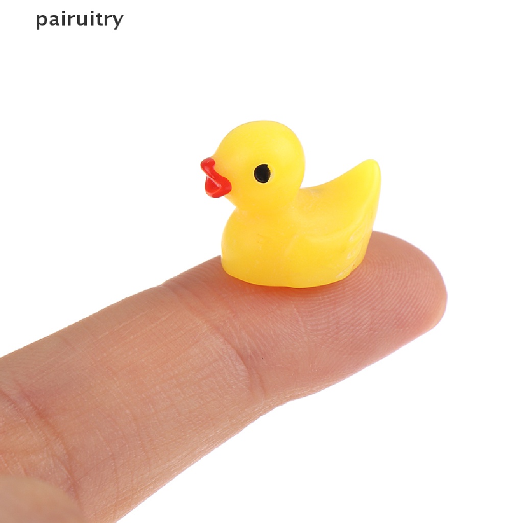 Prt 50PCS Lucu Mini Resin Bebek Kuning Ornamen Miniatur Angka Dekorasi Rumah Boneka PRT