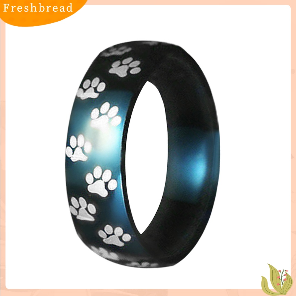 &lt; Freshbread &gt; Pria Wanita Lucu Hewan Paw Print Baja Titanium Jari Cincin Perhiasan Hadiah Ulang Tahun