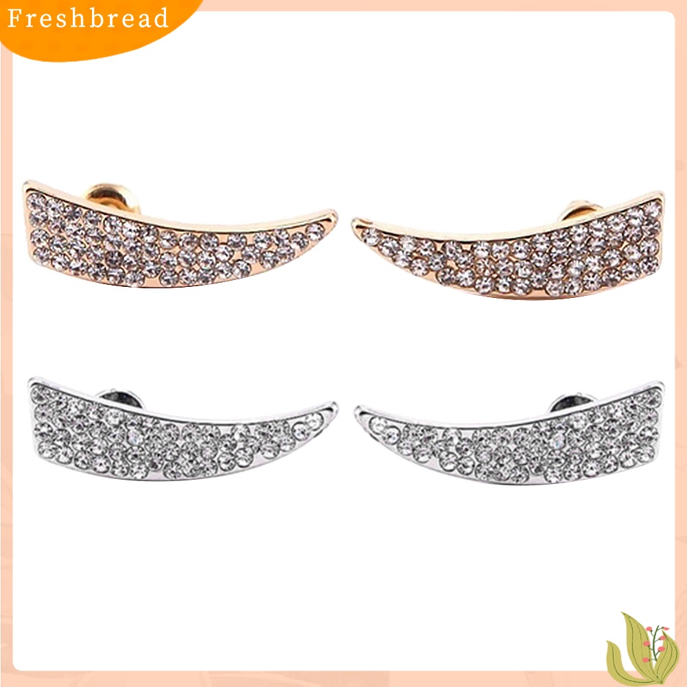 &lt; Freshbread &gt; Segitiga Tidak Teratur Mengkilap Penuh Berlian Imitasi Stud Anting Wanita Pesta Perhiasan Hadiah