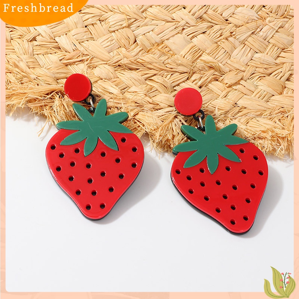 &lt; Freshbread &gt; Semangka Lucu Lemon Strawberry Fruit Series Menjuntai Wanita Ear Studs Earrings