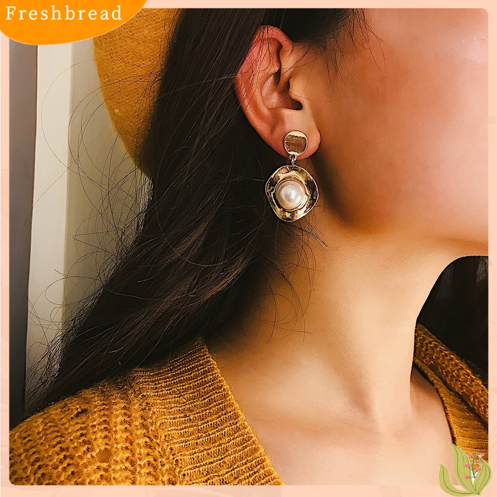 &lt; Freshbread &gt; 1pasang Telinga Menjuntai Pengerjaan Halus Umur Panjang Paduan Menjuntai Hoop Earring Untuk Ulang Tahun