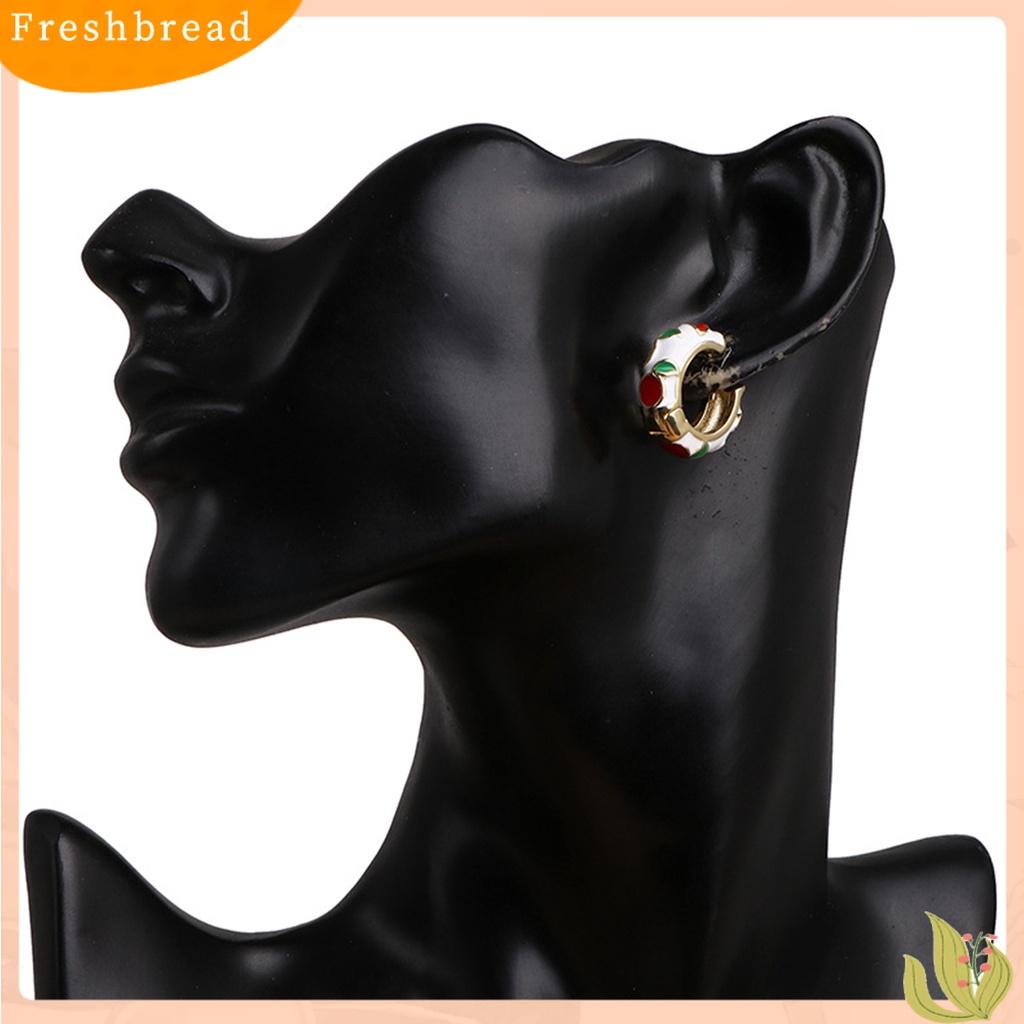 &lt; Freshbread &gt; 1pasang Anting Hoop Wanita Bulat Gaya Bohemia Etnik Anting Wanita Warna-Warni Untuk Hadiah