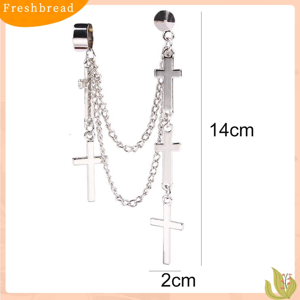 &lt; Freshbread &gt; Anting Jumbai Desain Bahan Alloy Tahan Lama Gaya Punk Anting Tanpa Lubang Telinga Untuk Wisuda