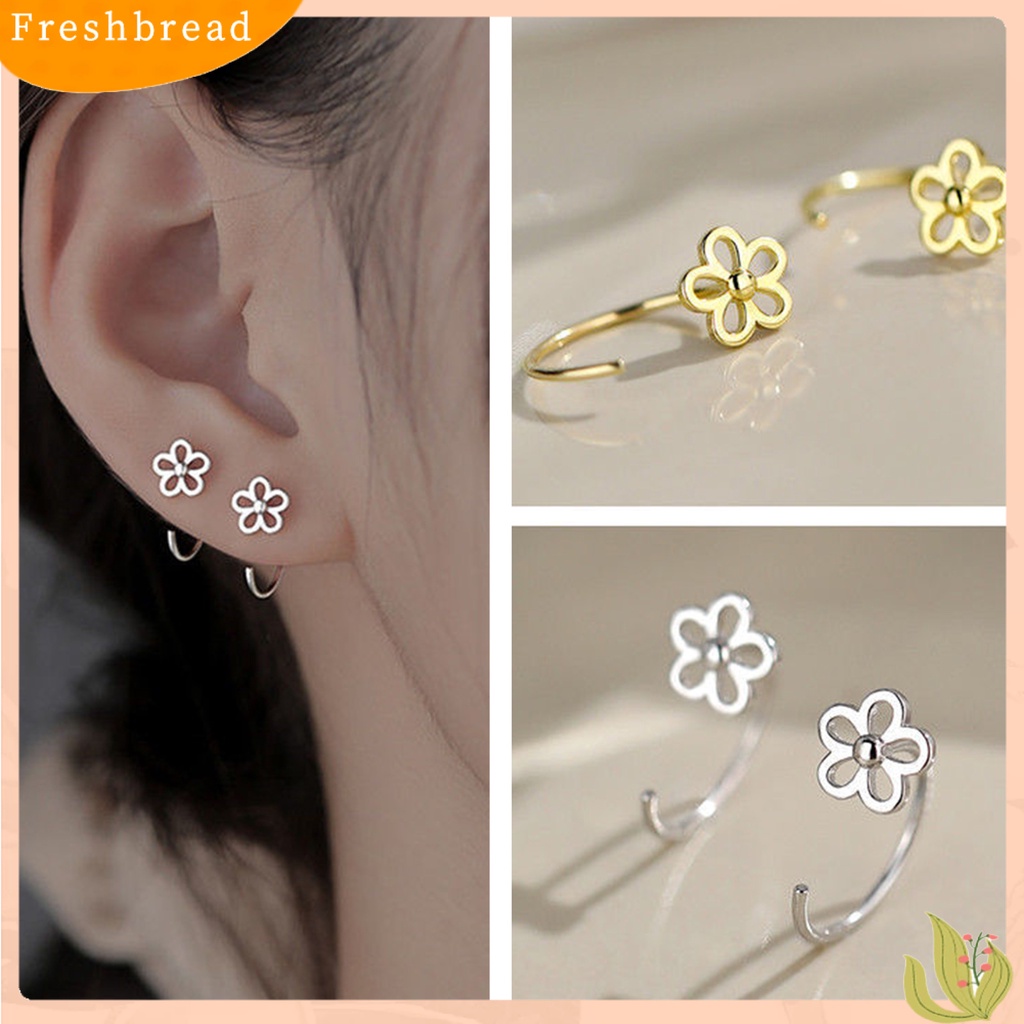 &lt; Freshbread &gt; 1pasang Stud Earrings Butterfly Perhiasan Indah Kilau Cerah Anting Bunga Untuk Perjamuan