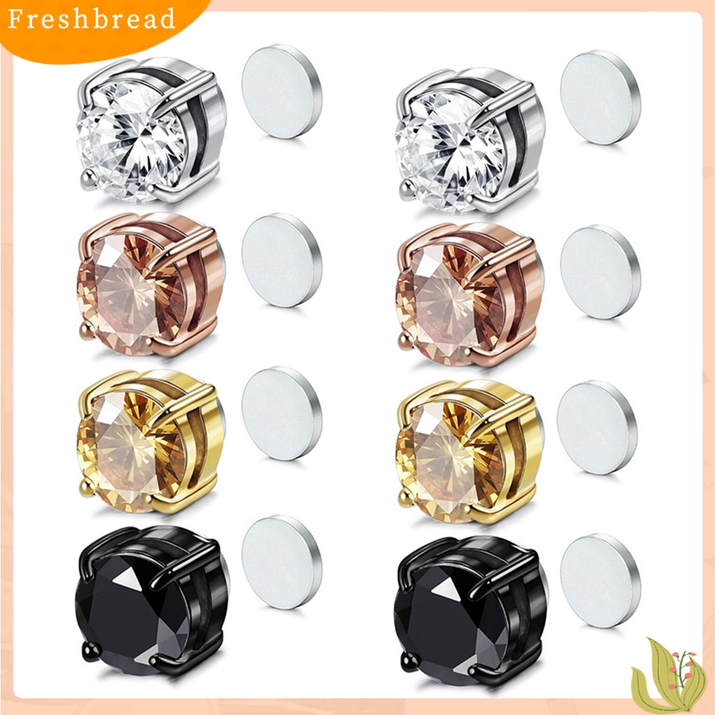 &lt; Freshbread &gt; 1Pc Klip Telinga Non Piercing Tidak Sakit ic Geometris Kilau Terang Wanita Pria Cubic Zirconia Klip Anting Perhiasan Dekorasi Hadiah Untuk Pesta