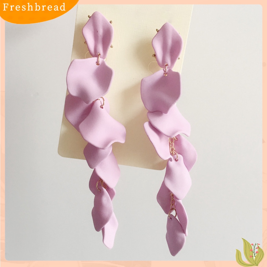 &lt; Freshbread &gt; 1pasang Indah Menjuntai Anting-Anting Tahan Aus Akrilik Panjang Wanita Menjuntai Drop Earrings Perhiasan Aksesoris