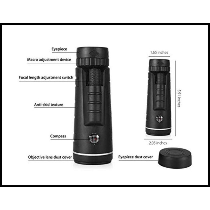 TELESCOPE MONOCULAR 40X60 Lensa Optik Zoom HD Night Vision Teropong Melihat Jarak Jauh Teleskop Monocular