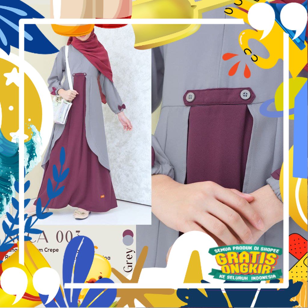 Busana Muslim Anak Wanita Gamis Nibras NGCA 003/ kopel ibu copel couple