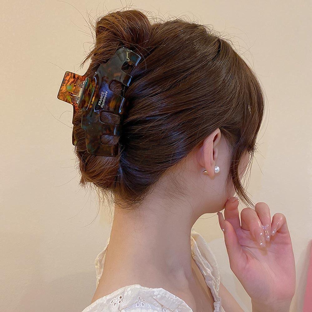 Agustina Asetat Rambut Cakar Temperamen Vintage Besar Hairgrip Pesta Hiasan Kepala Hadiah Untuk Gadis Fashion Hiasan Kepala Korea Hiu Klip