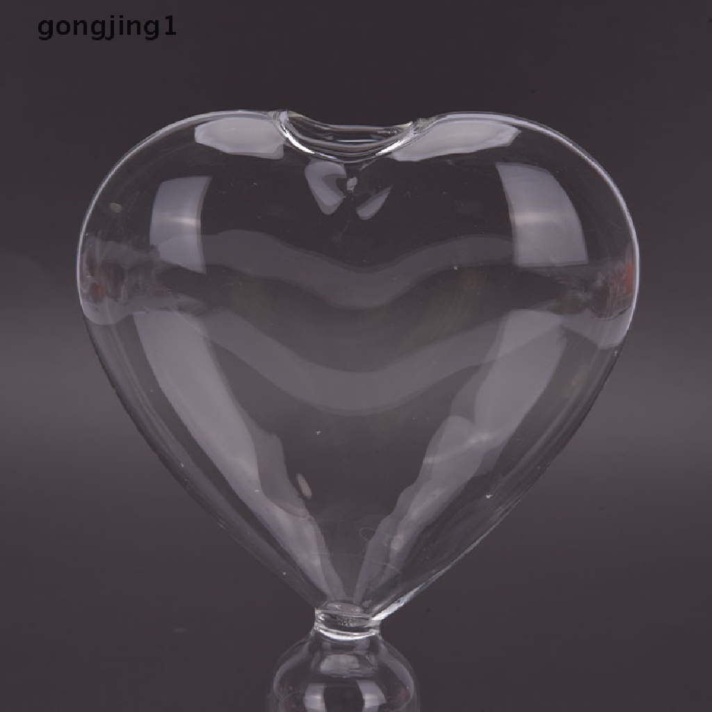 Ggg Glass Flower Planter Heart Vas Kaca Standing Dekorasi Rumah Vas Bunga Decor ID