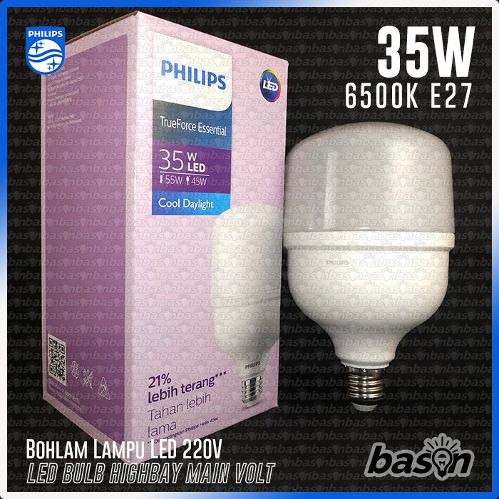 PHILIPS TrueForce Essential 35W E27 LED Bulb Highbay - Cahaya Putih