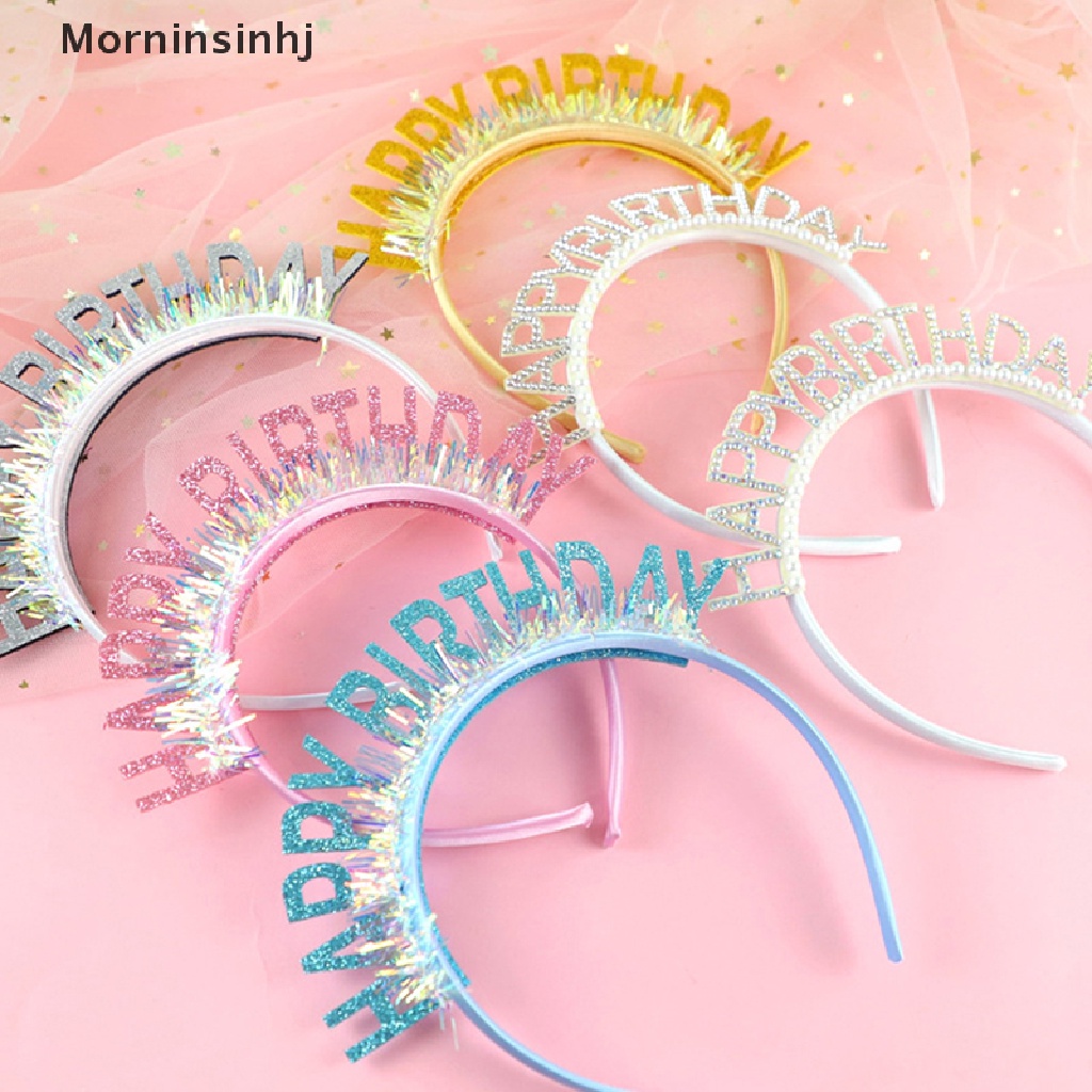 Mornin Glitter HAPPY Birthday Bando Payet Dekorasi Ulang Tahun Birthday Party id