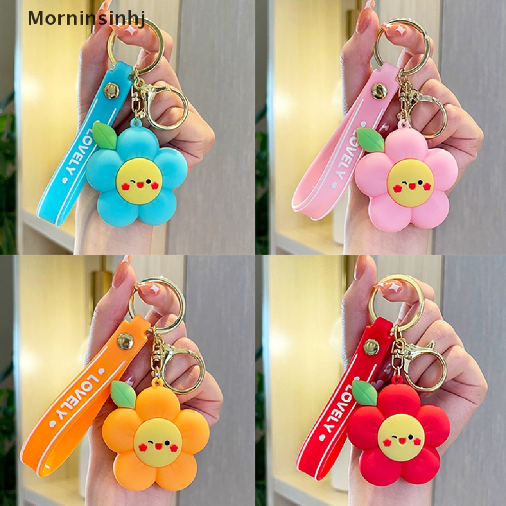 Mornin Kreatif Manis Tersenyum Bunga Gantungan Kunci Perhiasan Gadis Cowok Pasangan Hadiah Keyring Liontin Hias Tas Aksesoris id