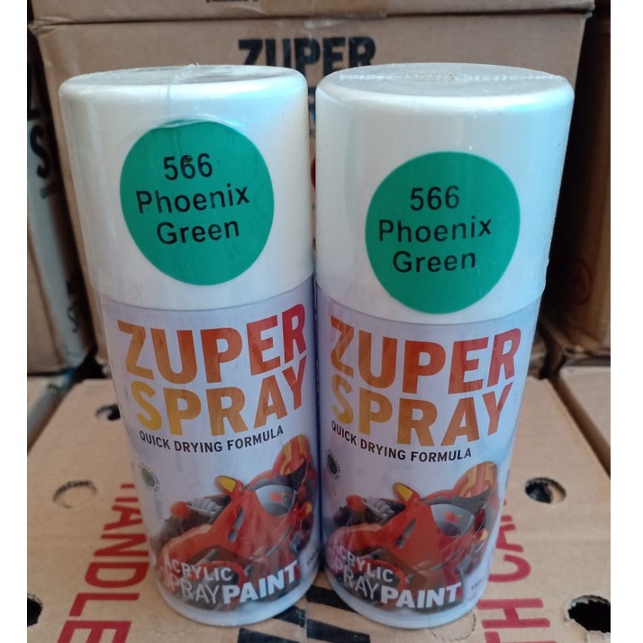 Zuper Spray Paint Pilok Pilox Warna Phoenix Green / Hijau (P 566) 150cc/150ml