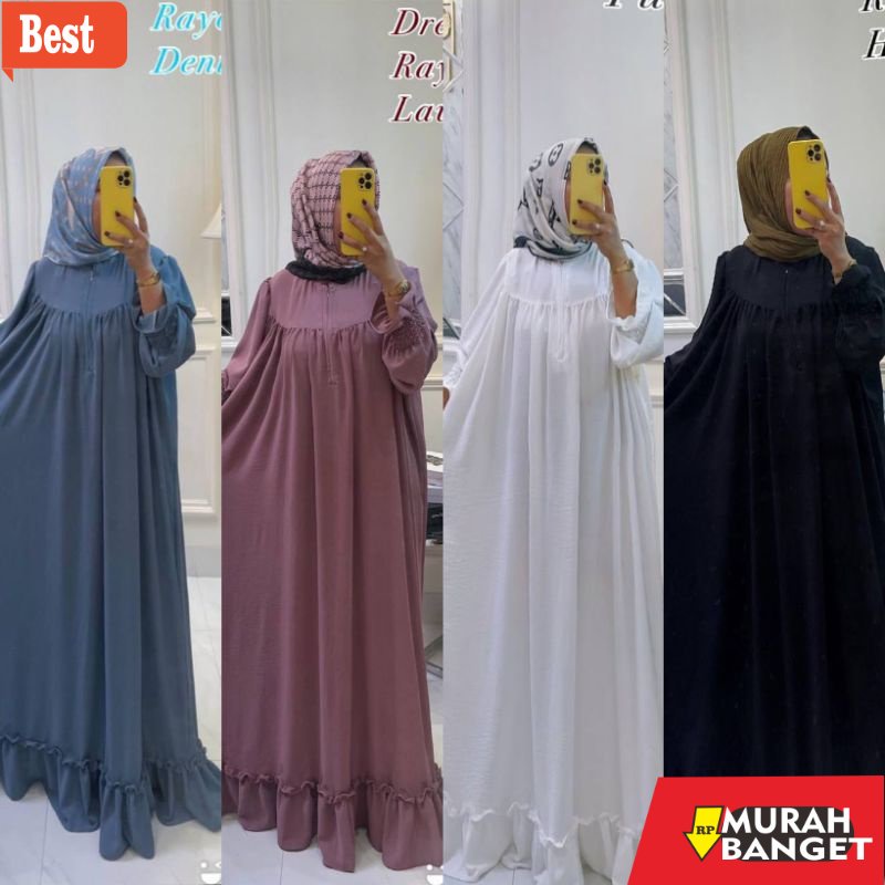 GAMIS SIZE BESAR TERBARU- GAMIS CRINKLE MEWAH BUSUI JUMBO/DRESS SHELLA SAUKIA