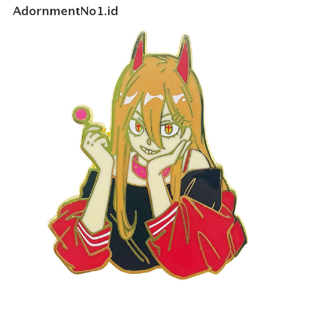 [AdornmentNo1] 1pc Rantai Man Lencana Enamel Pin Bros Anime Jepang Power Pins Untuk Ransel [ID]