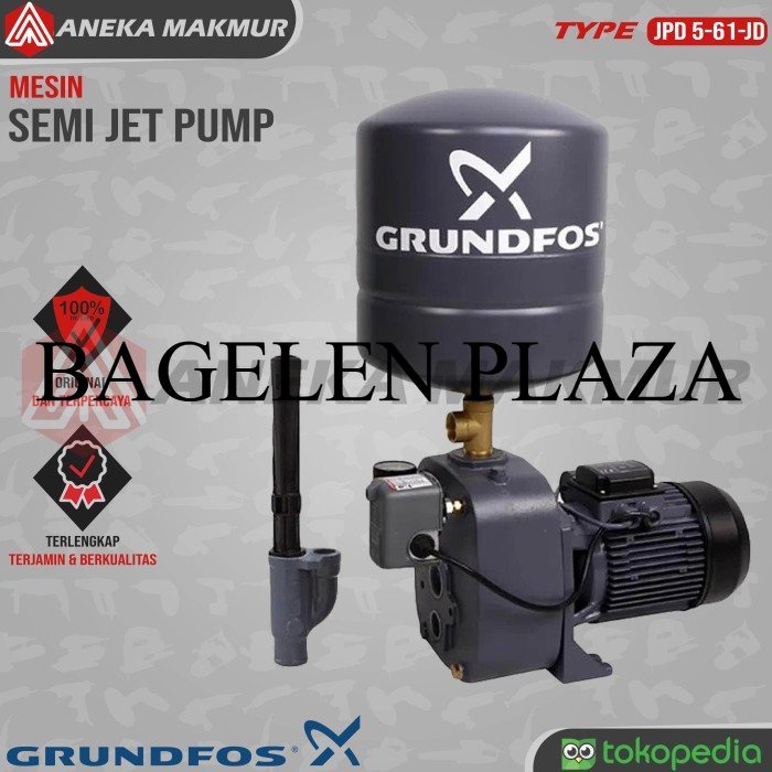 Diobral Pompa Air Grundfos JPD 5-61 - JD Basic 5 Semi Jet Pump 50 Meter 1500 W