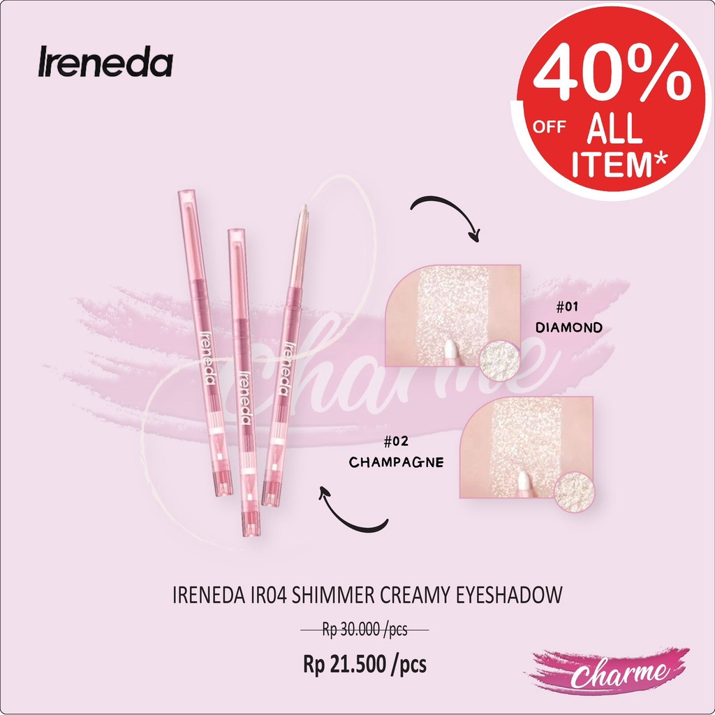 (READY &amp; ORI) IRENEDA Shimmer Soft Creamy Eyeshadow Waterproof - IR04