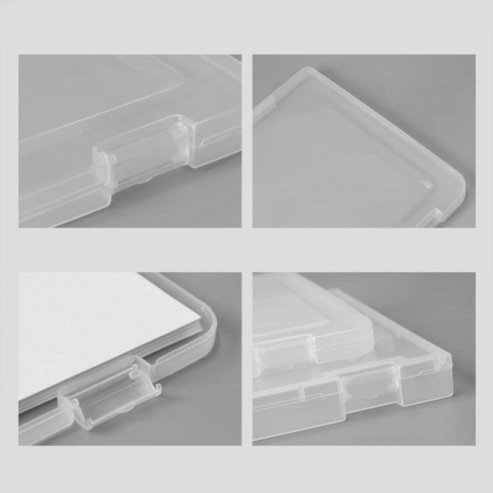 [Elegan] Kotak Penyimpanan Sertifikat Portable Plastik Photocards Perlengkapan Kantor Arsip Akad Kertas Organizer A4 File Organizer Box