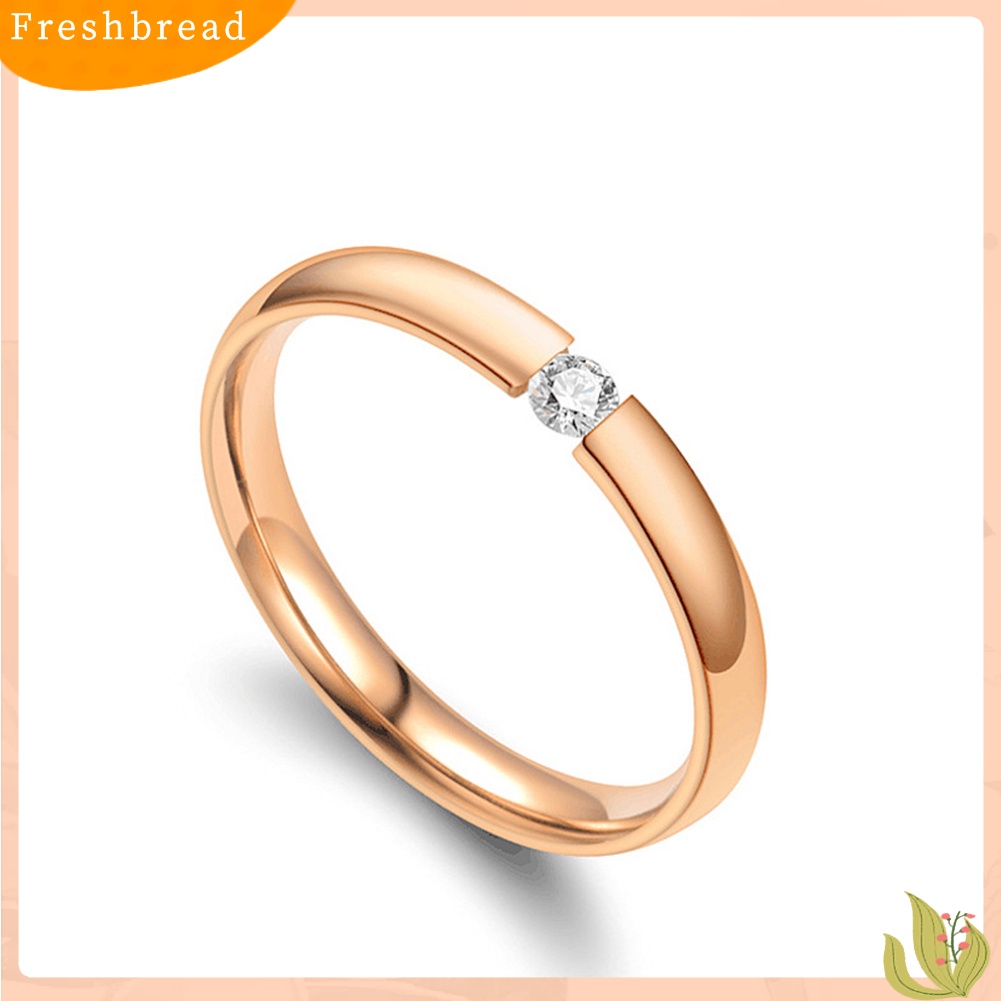 {In Stock} Unisex Fashion Cubic Zirconia Stainless Steel Pasangan Jari Pernikahan Cincin Perhiasan