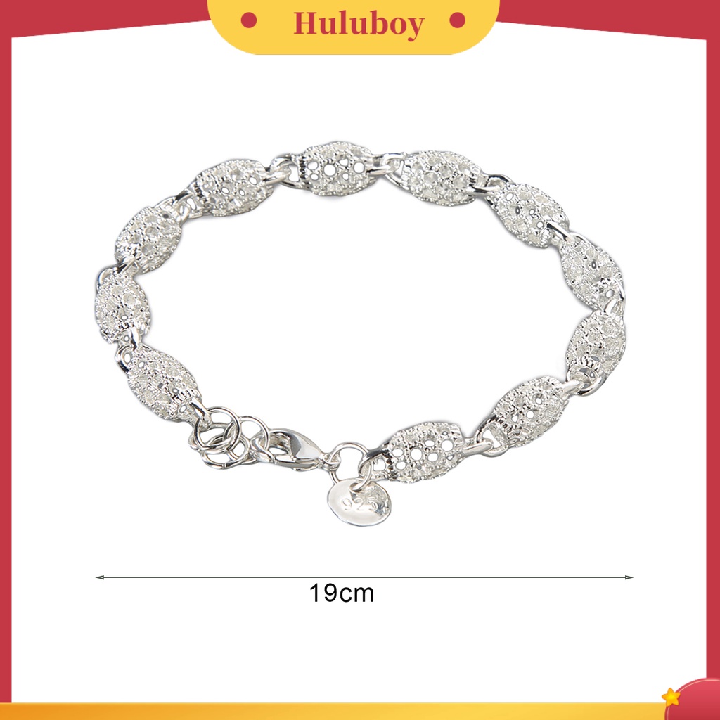 {Ready Stock} Gelang Elegan Anti Karat Wanita Lapis Silver Hollow Bola Bangle Rantai Untuk Travel