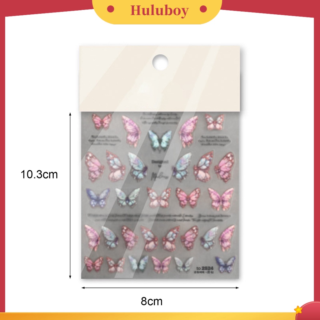 {In Stock} 1lembar Stiker Kuku DIY 5D Butterfly Nails Art Manicure Stickers Untuk Salon Kuku