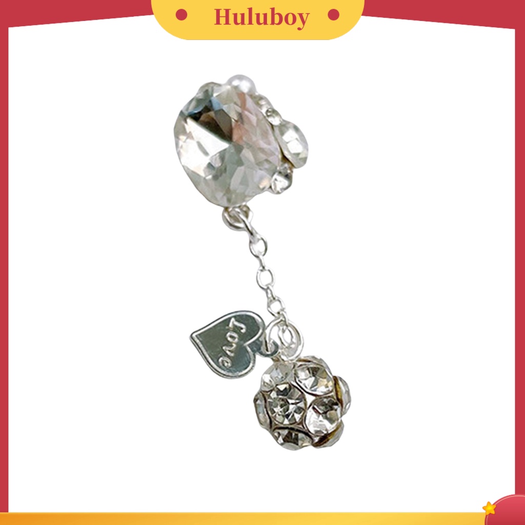 {In Stock} Manicure Berlian Imitasi Bersinar Tiga Dimensi Berkilau DIY Gloss Susun Berlian Imitasi Rantai Liontin Kuku Jantung Pesona Perlengkapan Kuku